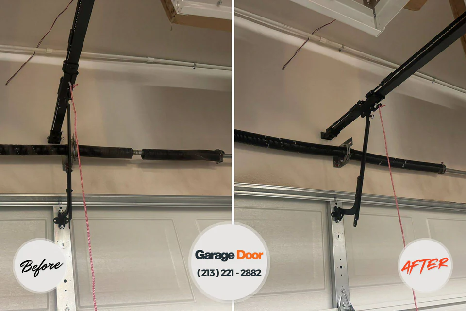 Before and after: garage door repair Murillo, TX